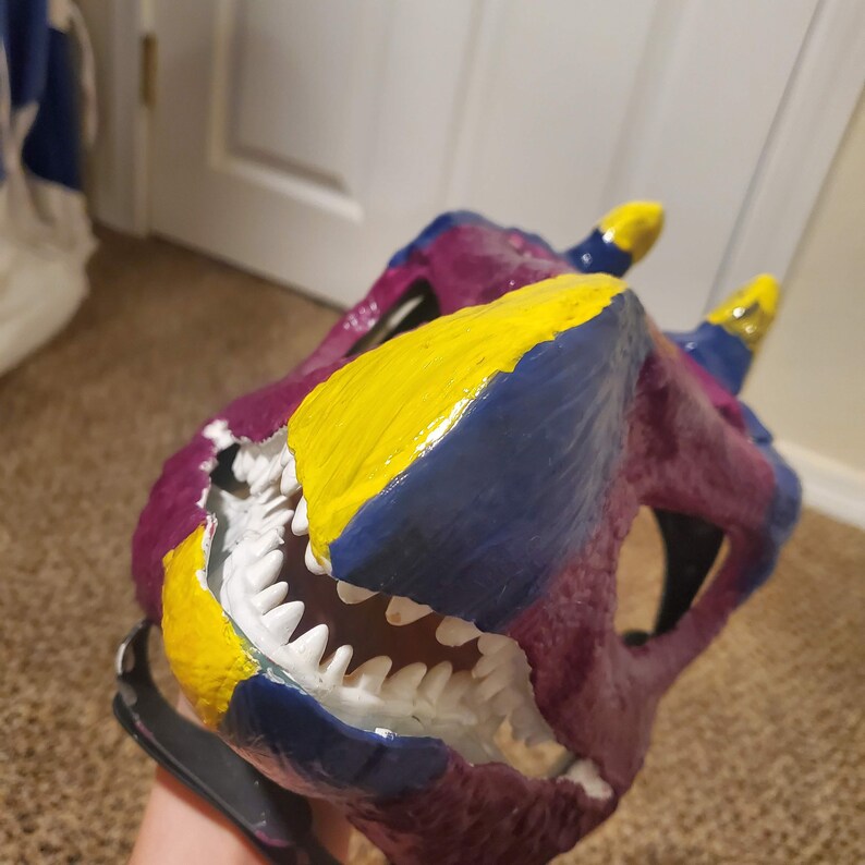 Dino Mask With Horns Etsy