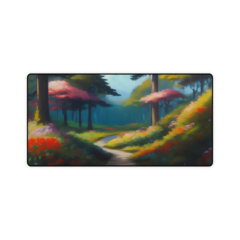 Studio Ghibli Desk Mat Hayao Miyazaki Inspired Cozy Forest Cottagecore