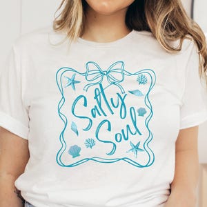 Salty Soul Shirt, Beach Shirt, Ocean Lover Tee, Coastal Vibes Shirt, Summer Vacation Shirt, Salty Vibes T-Shirt, Boho Beach Tee, Summer Tee