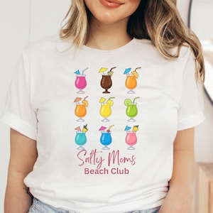 Salty Moms Beach Club Tshirt, Beach Shirt, Vacation Shirt, Summer Shirt, Vacation Shirt Cute, Summer Trip, Girls Beach Trip, Matching Shirt