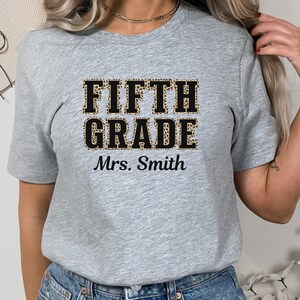 Personalized Fifth Grade Teacher T-shirt, Customized 5th Grade Teacher Shirt, Back to School Shirt, Teacher Team Shirt, First Day of School