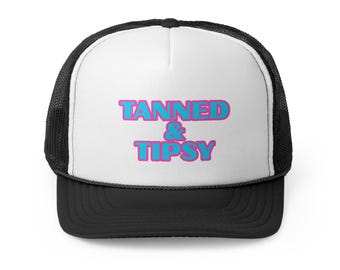 Tanned and Tipsy Hat, Summer Baseball Cap, Funny Beer Lover Gift, Sun Hat, Weekend Vibes, Beach Accessories, Lake Hat, Lake Vibes