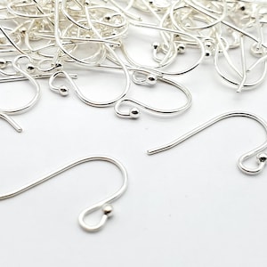 Sterling Silver Earring Hook with Ball, 925 Sterling Silver Long Earring Findings