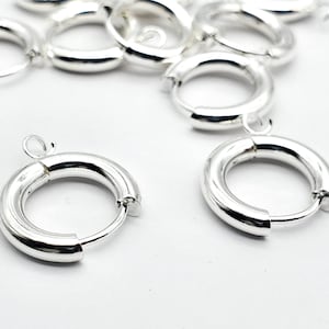 Stainless Steel Silver Plated Huggie Earring, Hoop Earring Findings