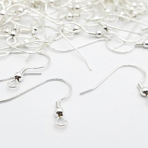 Sterling Silver Filled Earring Hooks with Ball, 925 Sterling Silver Earring Findings