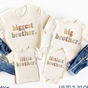 Big brother Retro Toddler Shirt, Biggest brother Shirt, Retro brother Shirt, Vintage brother Shirt, Little brother Tee, Littlest brother Tee