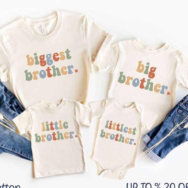 Big brother Retro Toddler Shirt, Biggest brother Shirt, Retro brother Shirt, Vintage brother Shirt, Little brother Tee, Littlest brother Tee