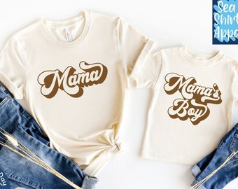 Mama & Mama's Boy Retro Shirt Set: Matching Mother Son Outfit