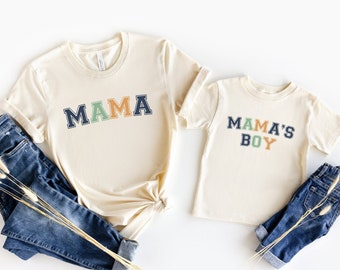 Retro Mama's Boy And Mama Matching Shirts, Retro Boys And Mom Shirt, Mom and Son matching Shirt,Boys And Mama Shirt, Boys Shirt,mama and son