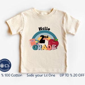 Hello Second Grade Shirt, 2nd Grade Kid Shirt, Back To School Shirt, Second Grade First Day of School Shirt, 2nd Grade School Outfit