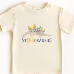 Stegosaurus Shirt, Steggosaurus Dinosaur Happy Easter Day Shirt, Boys Funny Easter Day Shirt