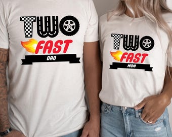 Two Fast Birthday Boy Shirt: Race Car Party, Family Matching