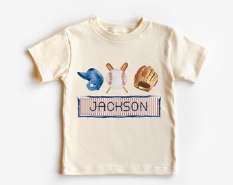 Boys Custom Name Baseball T-shirt: Personalized Toddler Tee