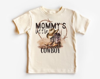 Mama's Little Cowboy Bodysuit: Natural Western Baby Shirt