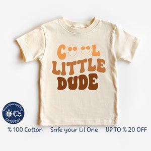 Cool Little Dude Retro Smile Face Toddler Shirt, Little Dude Toddler Shirt, Boho Dude Shirt, Little Dude Shirt