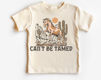 Can't Be Tamed Horse Shirt, Western Can't Be Tamed Horse Toddler Shirt, Vintage Can't Be Tamed Horse baby bodysuit, Western Bodysuit