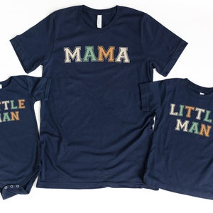 Retro Little Man And Mama Matching Shirts, Retro Boys And Mom Shirt, Mom and Son matching Shirt image 5