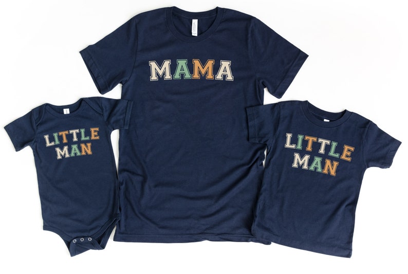 Retro Little Man And Mama Matching Shirts, Retro Boys And Mom Shirt, Mom and Son matching Shirt image 5