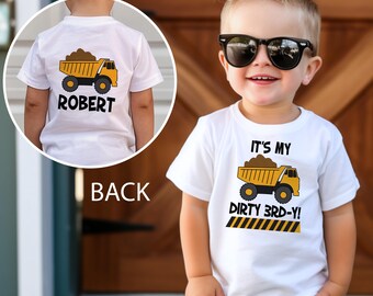 Dirty 3rd Birthday Dump Truck Shirt: Construction Party