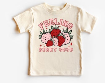 Cute Toddler Shirt,Strawberry Shirt, Cute Newborn Shirt,Strawberry Baby Bodysuit,Newborn Gift Idea, Toddler Birthday Gift,Feeling Berry Good