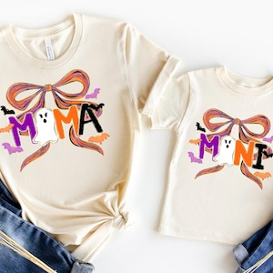 Boo mama Mini t-shirt, Spooky Coquette toddler shirt, Ghost Halloween baby bodysuit, Cute Halloween toddler outfit Brushstroke