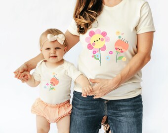 Floral Mother and Toddler Shirt: Custom Matching Outfit