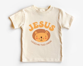 Jesus Loves Me Lion Kids Shirt: Christian Baby Bodysuit