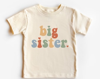 Big Sister Retro Toddler Shirt, Big Sister Neutral Toddler Shirt, Retro Sister Shirt, Vintage Sister Shirt