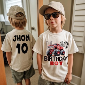 Monster truck birthday shirt, monster truck party, birthday boy shirt, racing shirt, truck yeah shirt, custom truck birthday