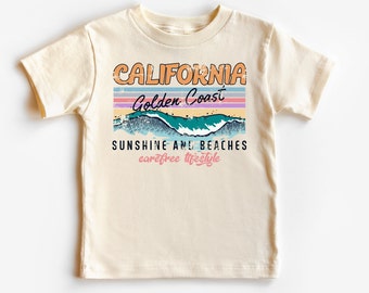 Retro Golden Coast California Toddler Shirt: Beach Bodysuit
