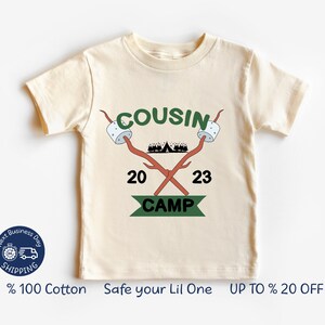 Camiseta de campamento para primos, camiseta de campamento para niños pequeños, camiseta de tripulación para primos, camiseta de campamento para niños pequeños, camiseta de aventura para primos, camisetas de campamento para niños pequeños