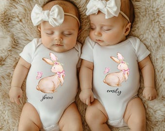 Custom twin Easter shirt  Baby Onesies, Funny Matching Easter Outfit