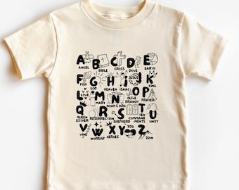 Biblical Alphabet Kids T-Shirt: Christian ABCs Toddler Tee