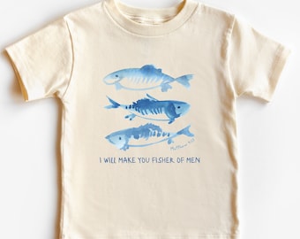 Fishers of Men Kids Christian Shirt: Bible Verse Toddler Tee