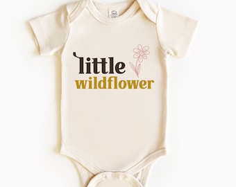 Little Wildflower Neutral Boho Baby Bodysuit and Toddler Shirt, Little wildflower Bodysuit fot Little Wildflower toddler