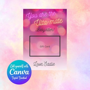 Modèle de carte-cadeau Ulta-Mate Babysitter Ulta - Personnaliser dans Canva