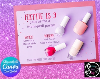 Mani - Plantilla de invitación para fiesta de cumpleaños de Pedi