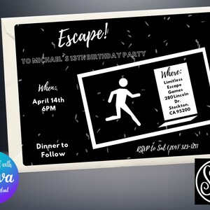 Escape Room Birthday Party  Template - Digital Download - Canva Link