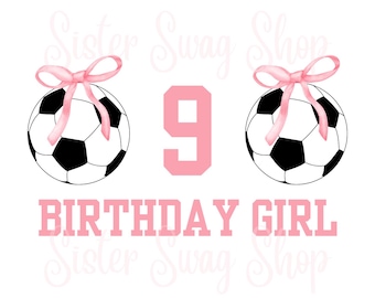 Descarga digital SVG y PNG de Coqueta de Fútbol para 9º Cumpleaños