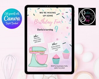 Mezclando una plantilla divertida de cumpleaños - Descarga digital - Canva Link