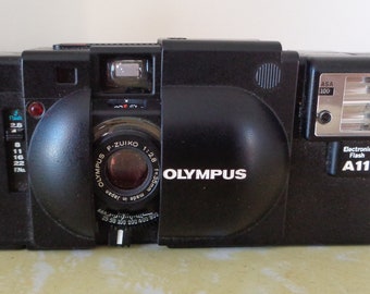 Olympus XA 1979 film camera with A11 detachable flah