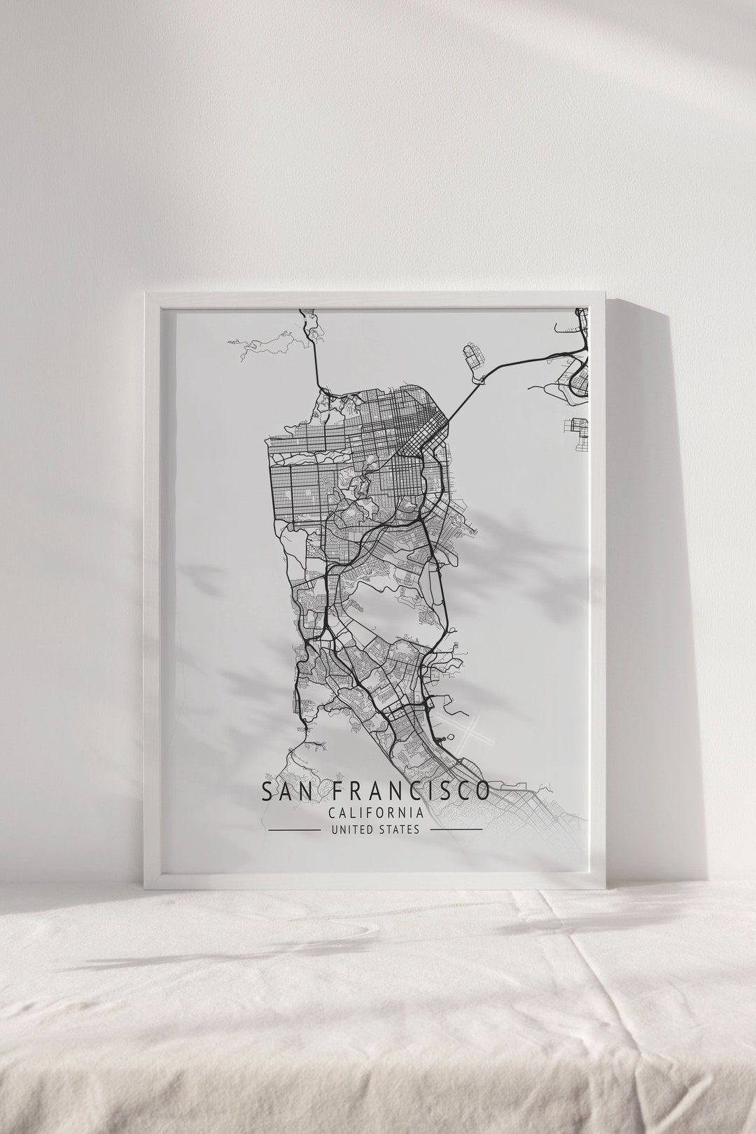 SAN FRANCISCO Map Print Decor, Printable City Map Digital Download ...