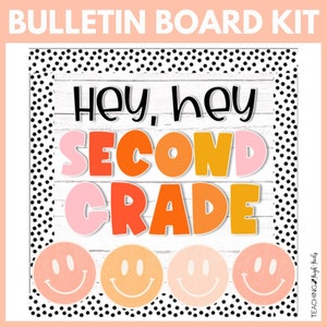 Second Grade Bulletin Board Kit | Classroom Decor Set | Door Decor | Calm Classroom Decor Easy Bulletin Board | Groovy Class Door Decor Kit