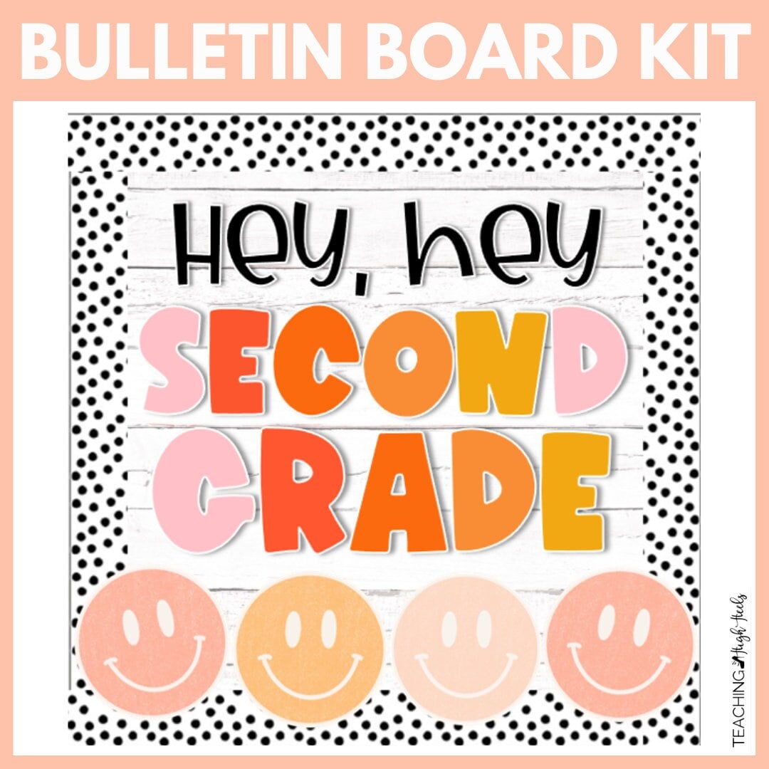 Second Grade Bulletin Board Kit | Classroom Decor Set | Door Decor | Calm Classroom Decor Easy Bulletin Board | Groovy Class Door Decor Kit