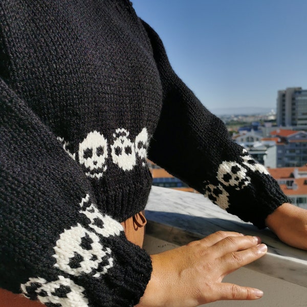 Skull Sweater Etsy