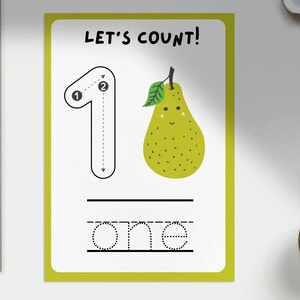 Let&#39;s count cute fruits. Kids learn the numbers worksheet. Buy, print, learn!