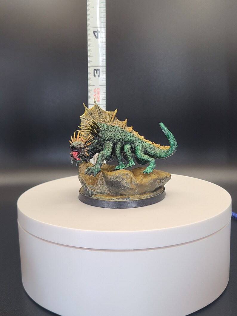 Basilisk Miniature Hand Painted Dnd Figure, Small Green Monster