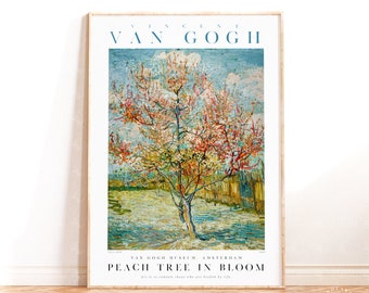 Van Gogh Peach Tree in Bloom Exhibition Poster,  Flower Market Print, Digital Print Art Gifts, Modern Home Wall Decor, Van Gogh Print