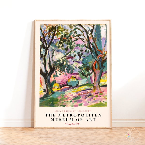 Henri Matisse Poster, Olivenbäume bei Collioure, Modern Art Print, Matisse Abstraktes Modernes Dekor, Künstlerzitat, Fauvismus Plakat Malerei
