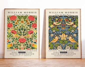 William Morris Print Set of 2 Posters, William Morris Victorian Art, Museum Poster, Botanical Print, Gallery Wall Set